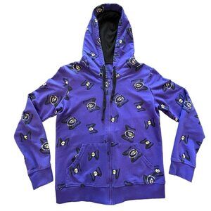 Disney Parks Womens M Hoodie Jacket Purple Minnie Mouse Haunted Mansion Bows